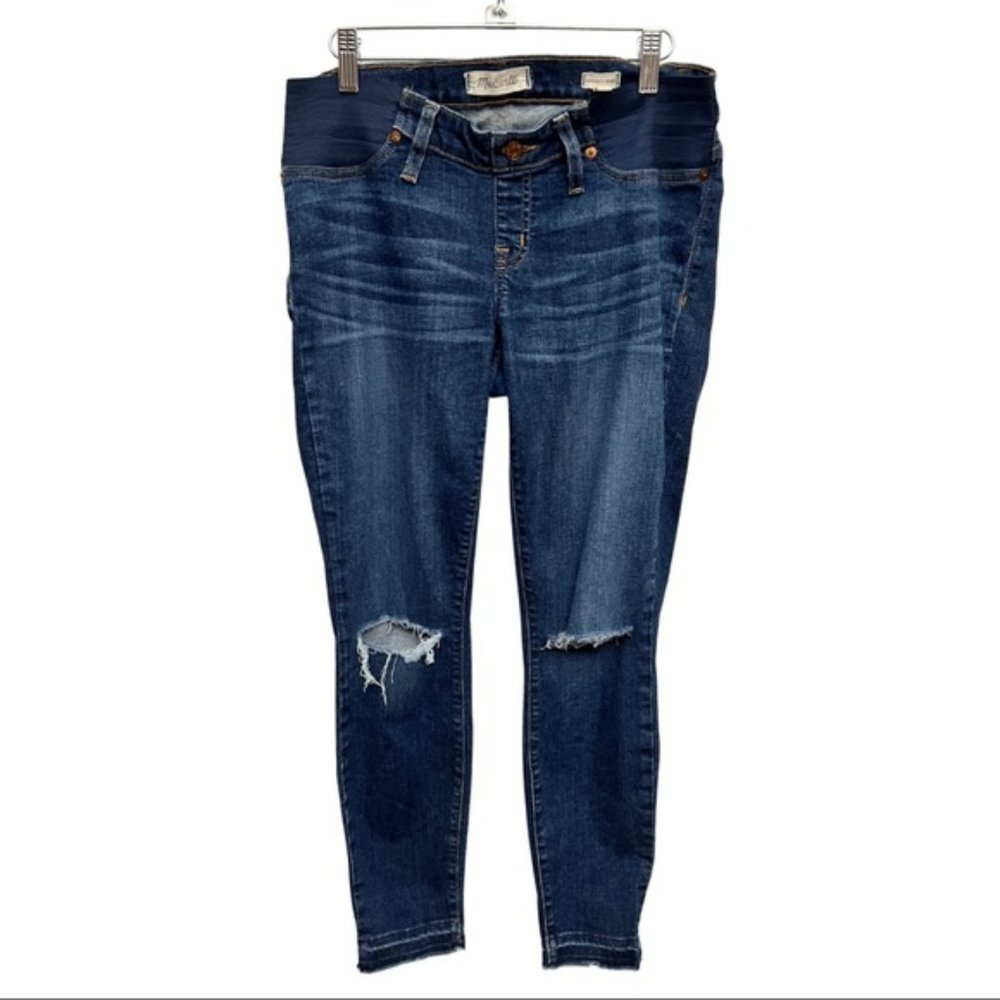 Madewell Dark Blue Distressed Skinny Jeans